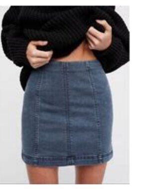 Free People Modern Femme Washed Black Mini Skirt Sz 10